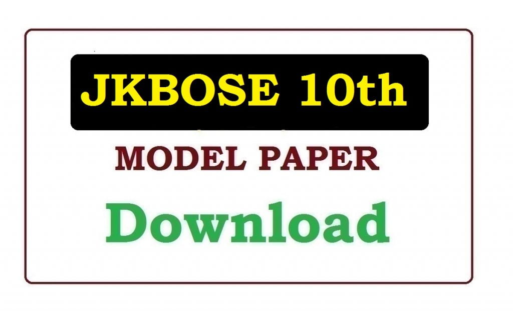 JKBOSE 10th Model Paper 2023